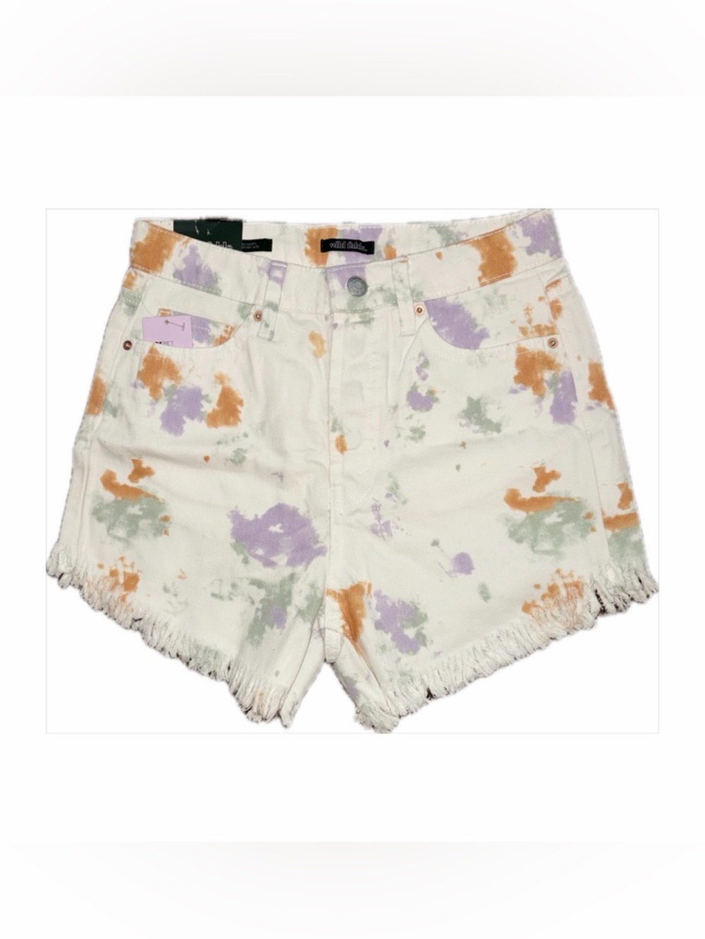 NWT Wild Fable White Tie-Dye High-Rise Denim Shorts